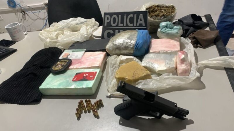 Polícia Civil apreende 7 quilos de drogas, arma de fogo e munições em Sorriso
