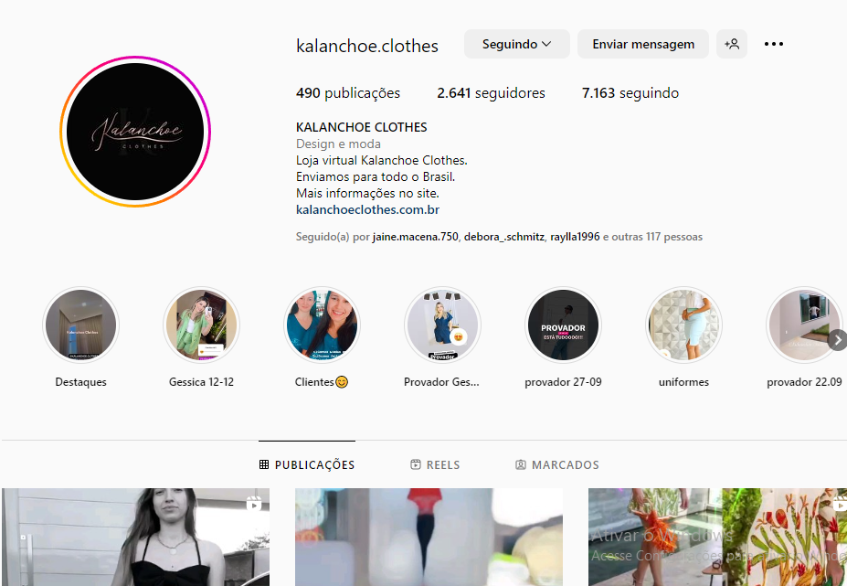 Kalanchoe Clothes uma loja completa com fabricação própria