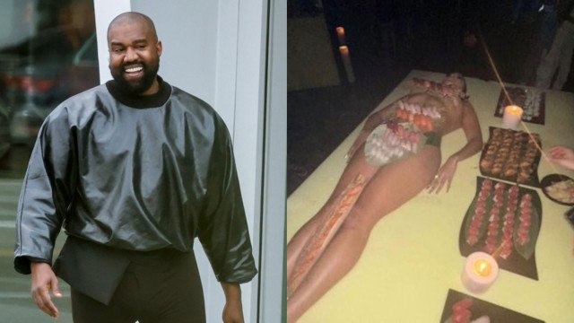 Kanye West contrata mulheres nuas para servirem de bandeja em festa