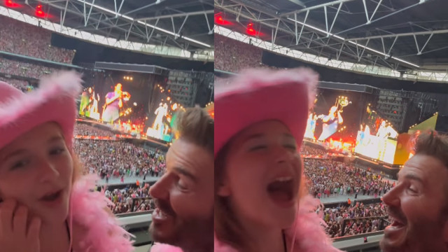 David Beckham e Harper arrasam no show de Harry Styles