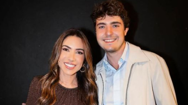 Filho de Gugu posa com Patrícia Abravanel e se ‘sente em casa’ em visita ao SBT