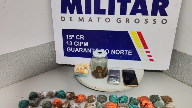 Guarantã: Menor infrator é apreendido com drogas pela Polícia Militar