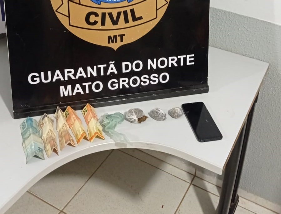 Guarantã do Norte: Policia Civil detêm traficante e menor, no momento em que comercializavam drogas