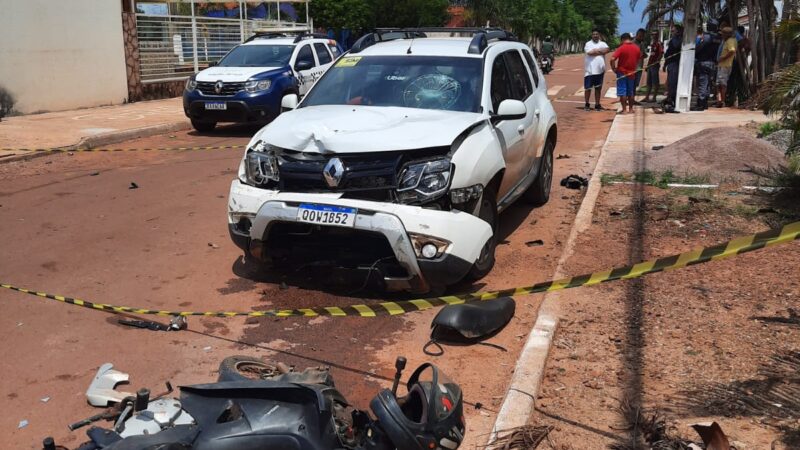 Guarantã do norte: Acidente com vítima fatal, envolvendo um automóvel e uma motocicleta.