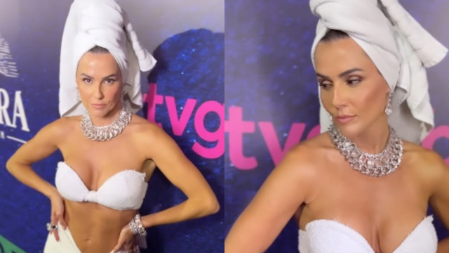 Deborah Secco usa look de toalha para Prêmio Multishow 2023