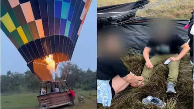 Balão de passeio se choca em paredão de pedra na Chapada dos Veadeiros