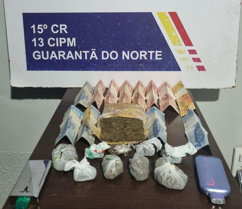 Jovem é preso e menor é apreendido com maconha em Guarantã do Norte