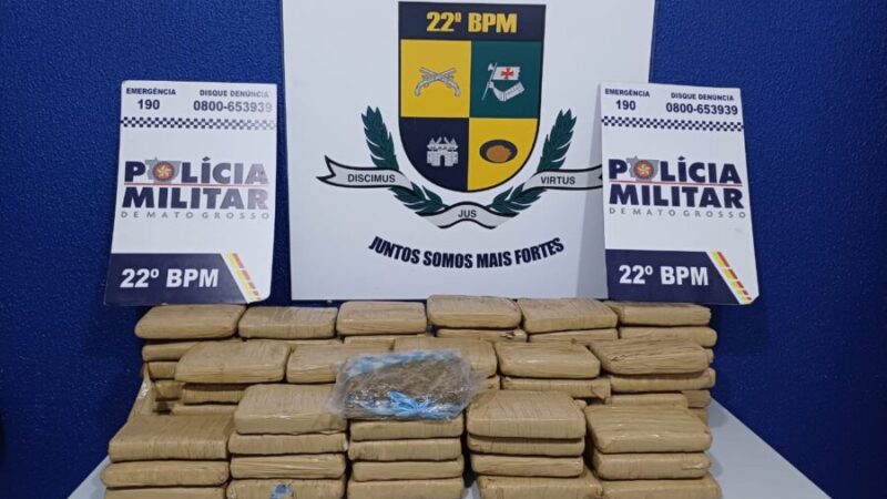 Dois são presos e 80kg de maconha são apreendidos pela Polícia Militar em União do Norte