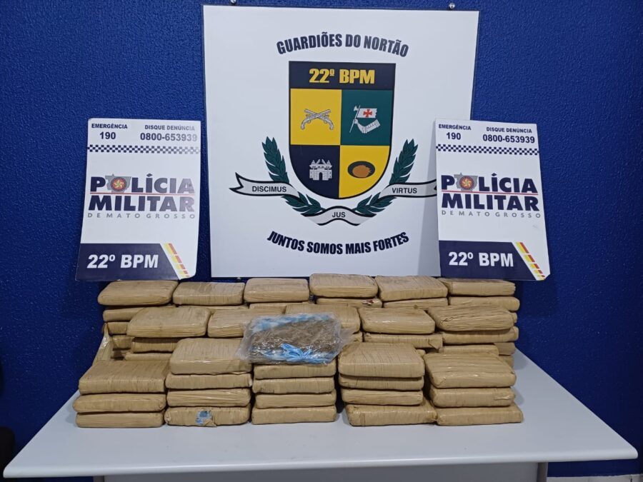 Dois são presos e 80kg de maconha são apreendidos pela Polícia Militar em União do Norte