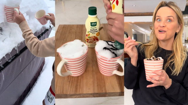 Reese Witherspoon causa polêmica ao comer neve do carro