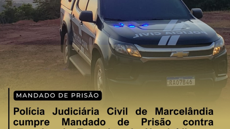 Polícia Judiciária Civil cumpre mandado de prisão contra suspeito de tentativa de homicídio em Marcelândia