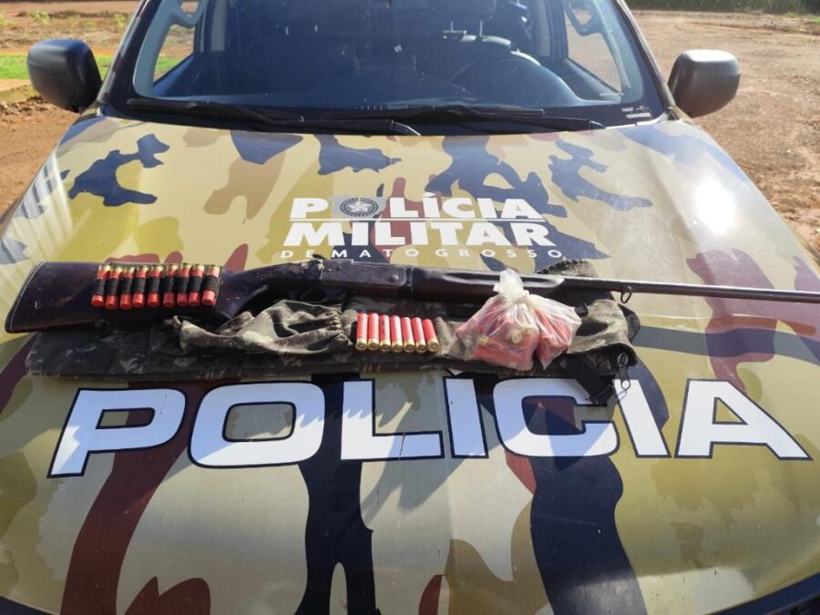Feliz Natal: Patrulha Rural apreende espingarda e 44 munições e prende homem por porte ilegal de arma