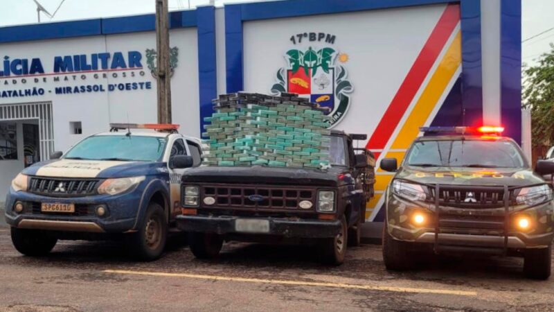 Mirassol d’Oeste: Polícia apreende 115 tabletes de pasta base de cocaína