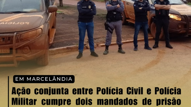 Polícia Militar e Polícia Civil prendem dois suspeitos por tráfico em Marcelândia