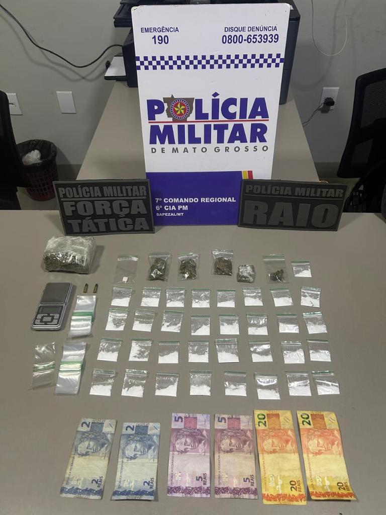 Força Tática de Sapezal prende dois homens por tráfico de drogas