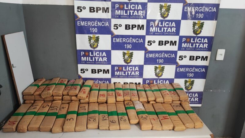 Prisão por tráfico e apreensão de 63 tabletes de maconha em Rondonópolis