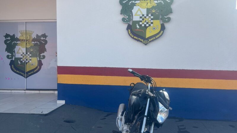 Polícia Militar recupera motocicleta em Peixoto de Azevedo
