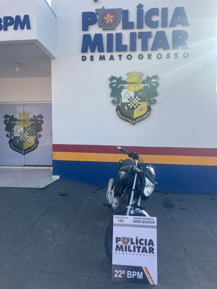 Polícia Militar recupera motocicleta em Peixoto de Azevedo