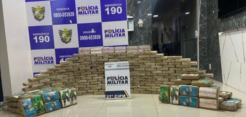 Ação conjunta da PM e da PRF resulta na apreensão de 300 quilos de drogas em Confresa
