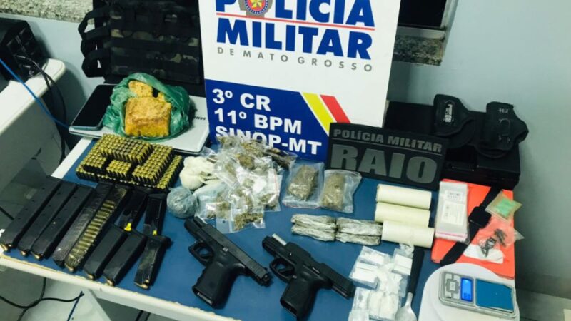 PM de Sinop prende homem por porte ilegal de arma e tráfico de drogas