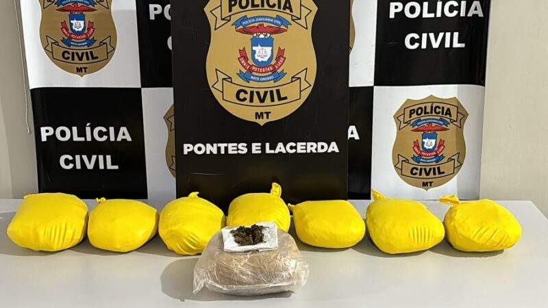 Polícia Civil apreende quatro quilos de maconha em operação contra o tráfico em Pontes e Lacerda