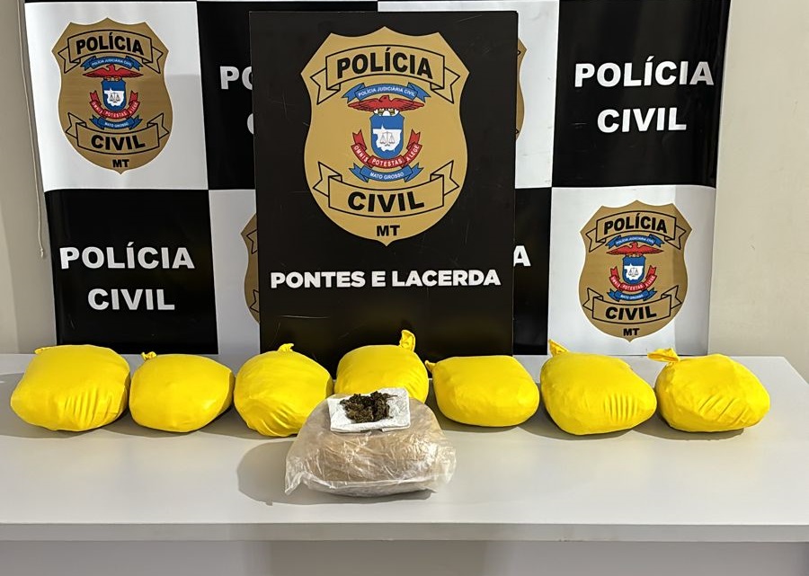 Polícia Civil apreende quatro quilos de maconha em operação contra o tráfico em Pontes e Lacerda