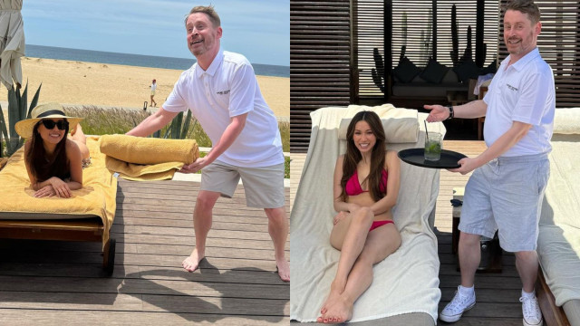 Macaulay Culkin faz-se passar por empregado de hotel para servir noiva
