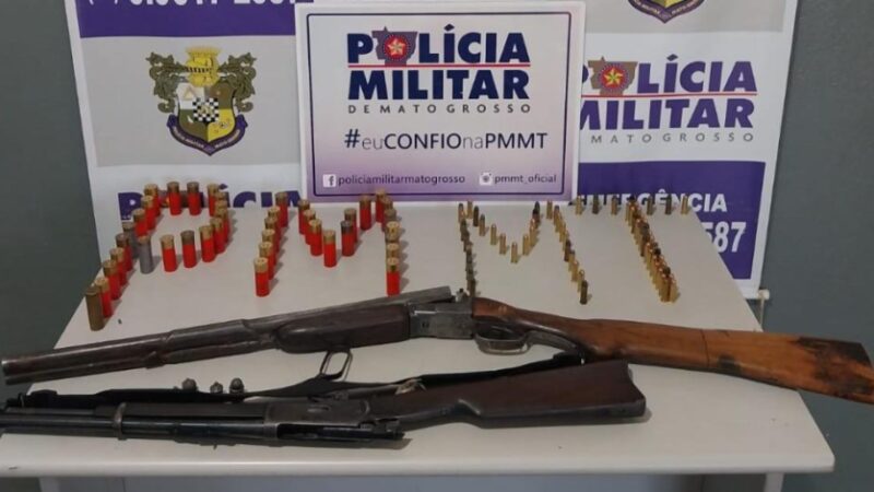 Polícia Militar prende dois homens por porte ilegal de arma de fogo em Guiratinga