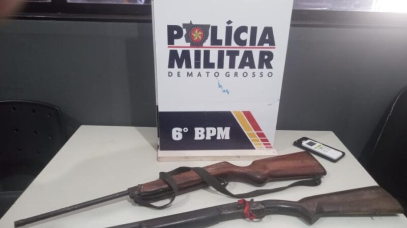 Homem é preso em Cáceres por porte ilegal de armas