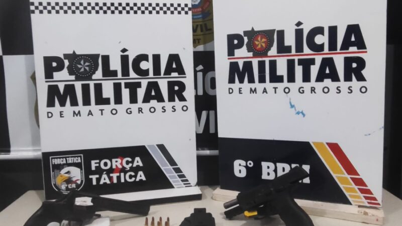 Casal é preso por porte ilegal de armas em evento em Cáceres
