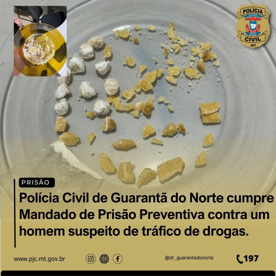 Polícia Civil de Guarantã do Norte prende suspeito em ponto de venda de drogas