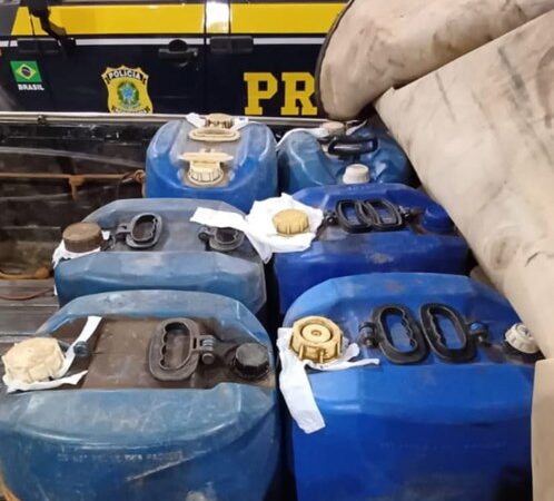 Polícia Rodoviária Federal apreende 300 litros de combustível em Pontes e Lacerda