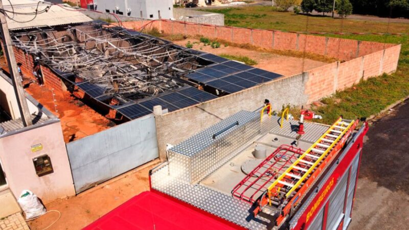 Incêndio destrói usina de placas solares em Sorriso e causa prejuízo aproximado de R$ 800 Mil