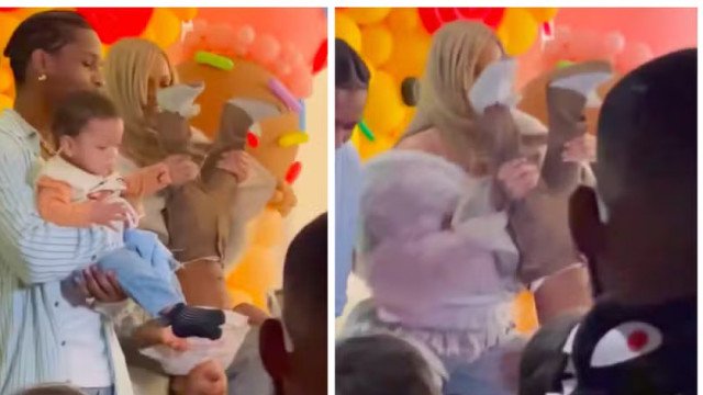 Rihanna é criticada após segurar filho mais velho de ponta-cabeça durante festa de aniversário