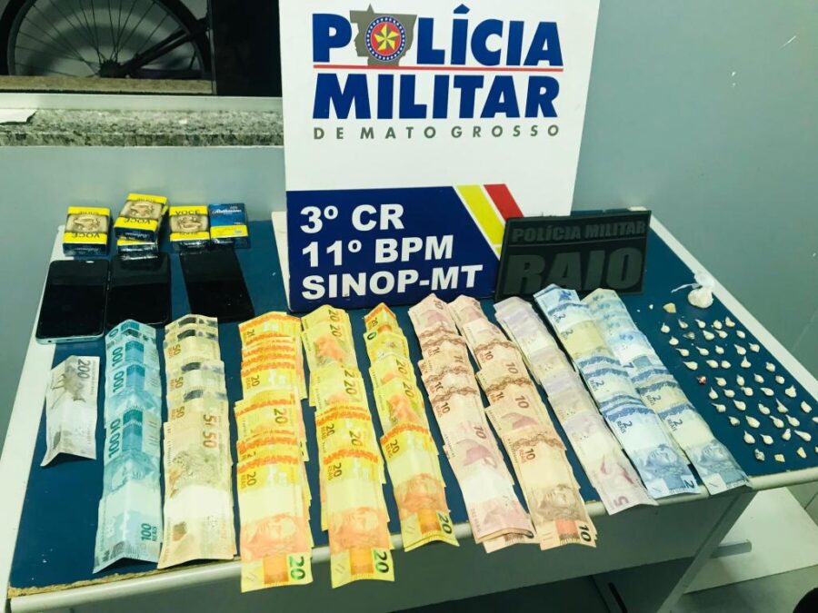 Polícia Militar de Sinop prende três suspeitos por tráfico de drogas