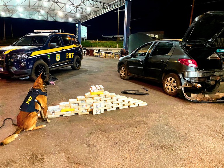 Polícia Rodoviária Federal apreende 50kg de drogas em operação na BR-364 em Rondonópolis