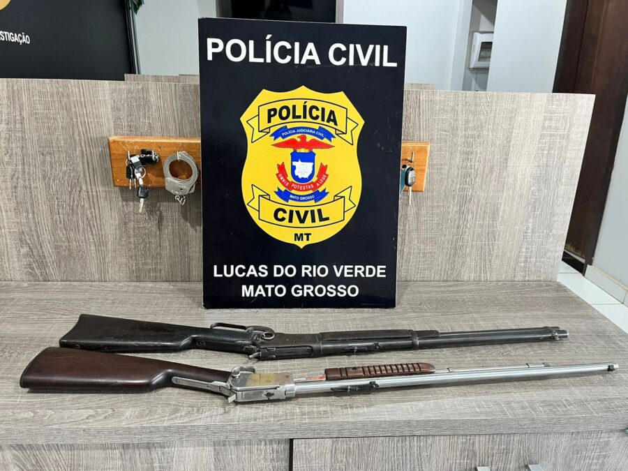 Polícia Civil apreende armas de fogo de suspeito de violência doméstica em Lucas do Rio Verde