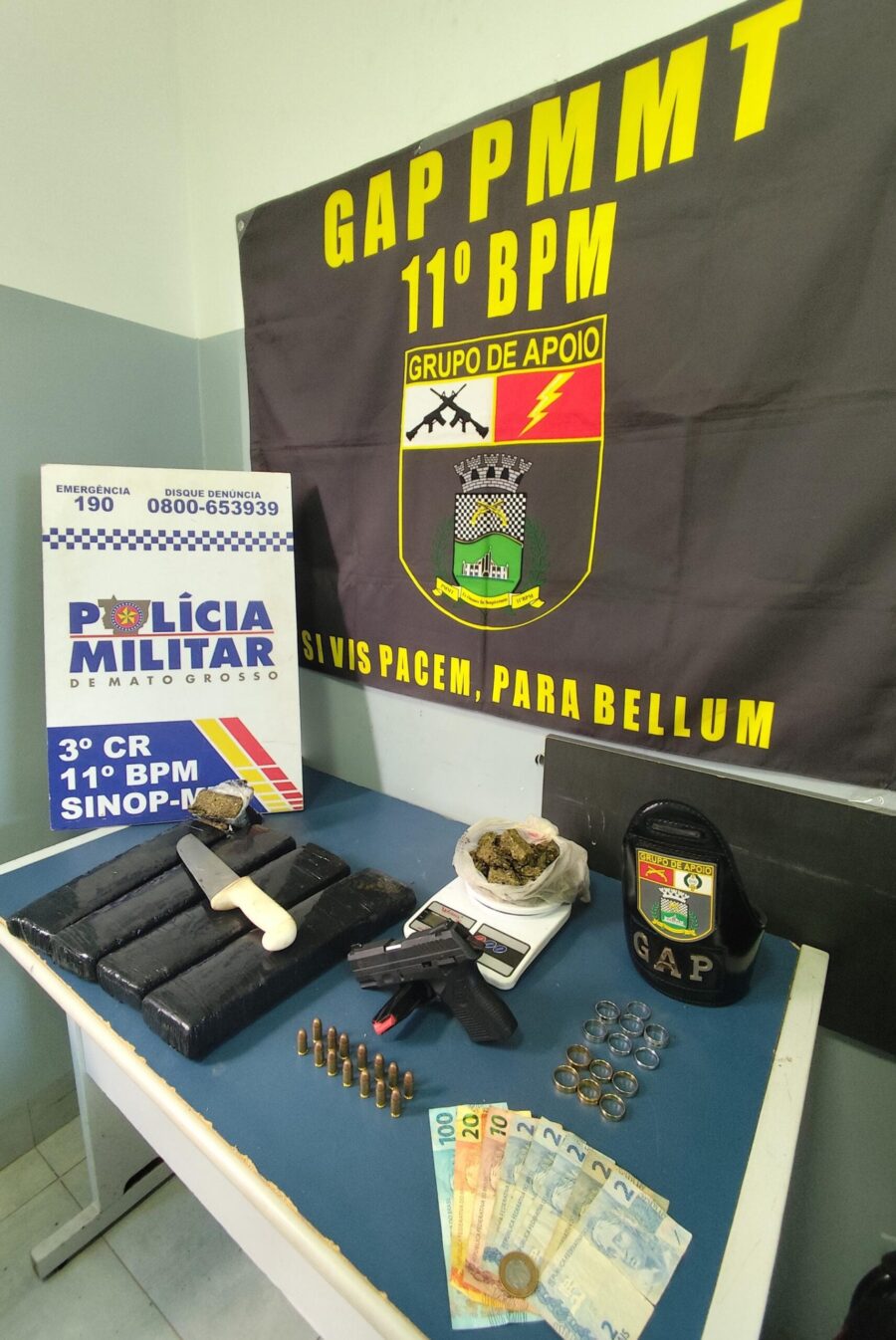 Polícia Militar apreende drogas, armas e veículo em ações distintas em Sinop