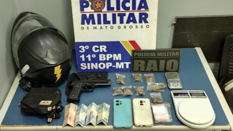 Polícia Militar prende dois homens por tráfico de drogas em Sinop