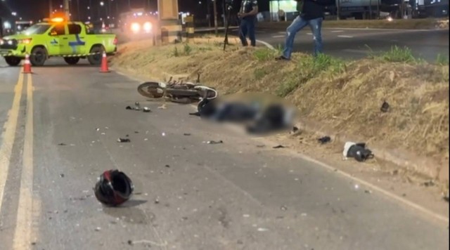 Acidente de motocicleta em Sinop deixa um morto e dois feridos