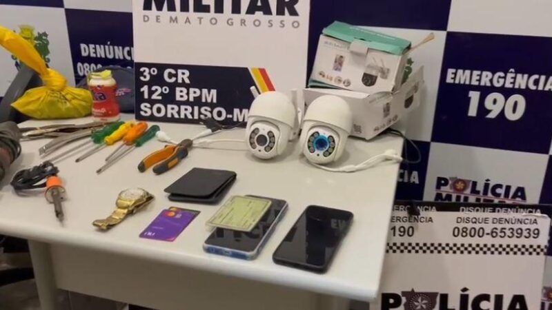 Polícia Militar desinstala câmeras de vigilância de facção criminosa em Sorriso