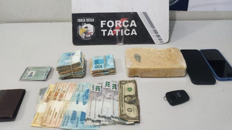 Força Tática apreende carro clonado, dinheiro e drogas em Cuiabá
