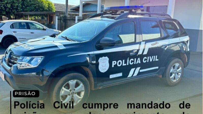 Polícia Civil cumpre mandado de prisão por descumprimento de medida protetiva em Itaúba