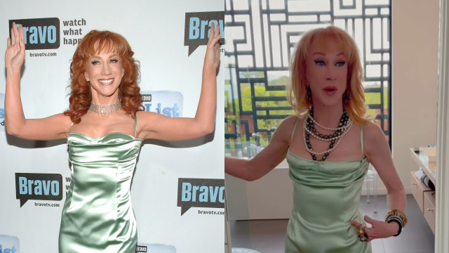 Kathy Griffin supreende ao aparecer com vestido que usou há 16 anos
