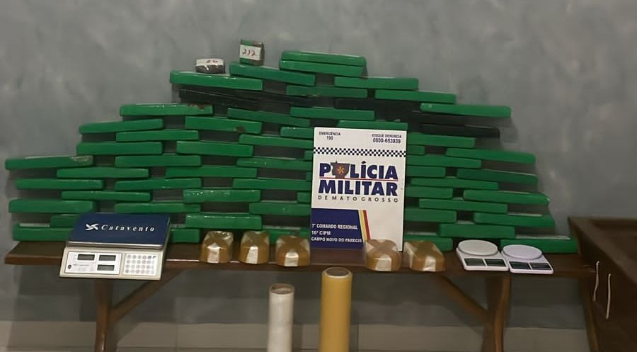 Polícia Militar apreende 64 quilos de drogas em Campo Novo do Parecis