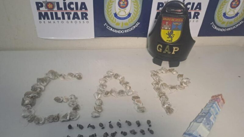 Polícia Militar prende suspeito de tráfico de drogas em Cuiabá