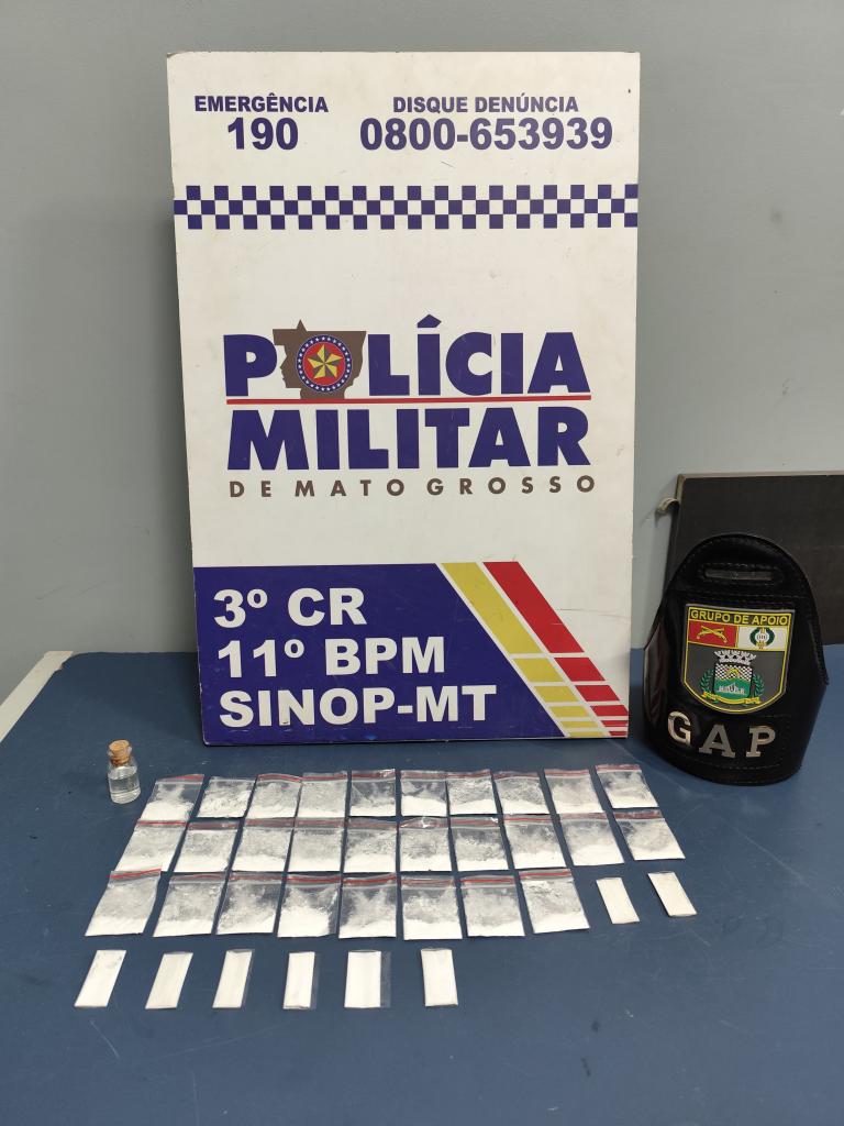 Polícia Militar de Sinop apreende drogas e detém suspeitos em operações distintas