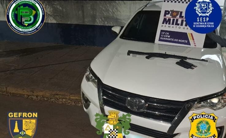 Polícia Militar intercepta veículo roubado e apreende arma em Operação Conjunta em Guarantã do Norte