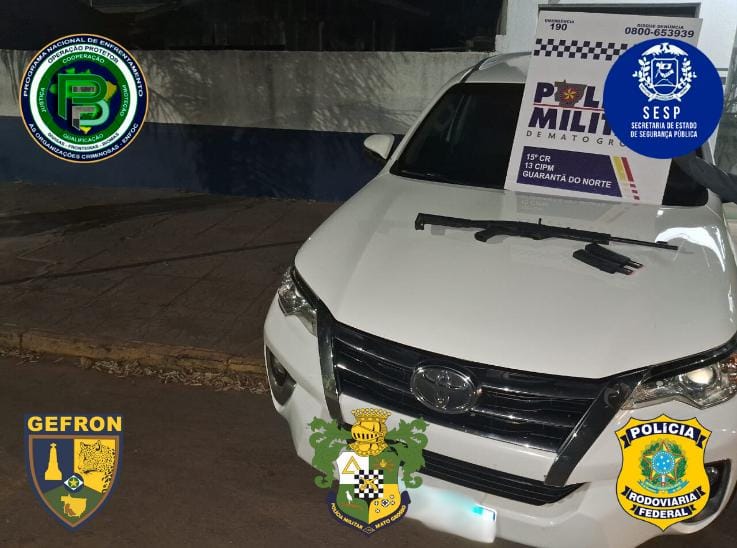 Polícia Militar intercepta veículo roubado e apreende arma em Operação Conjunta em Guarantã do Norte