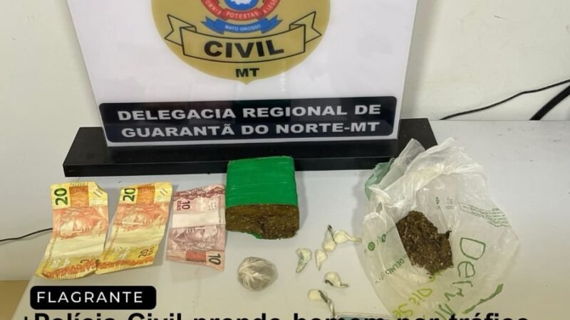 Polícia Civil prende homem por tráfico de drogas em Guarantã do Norte